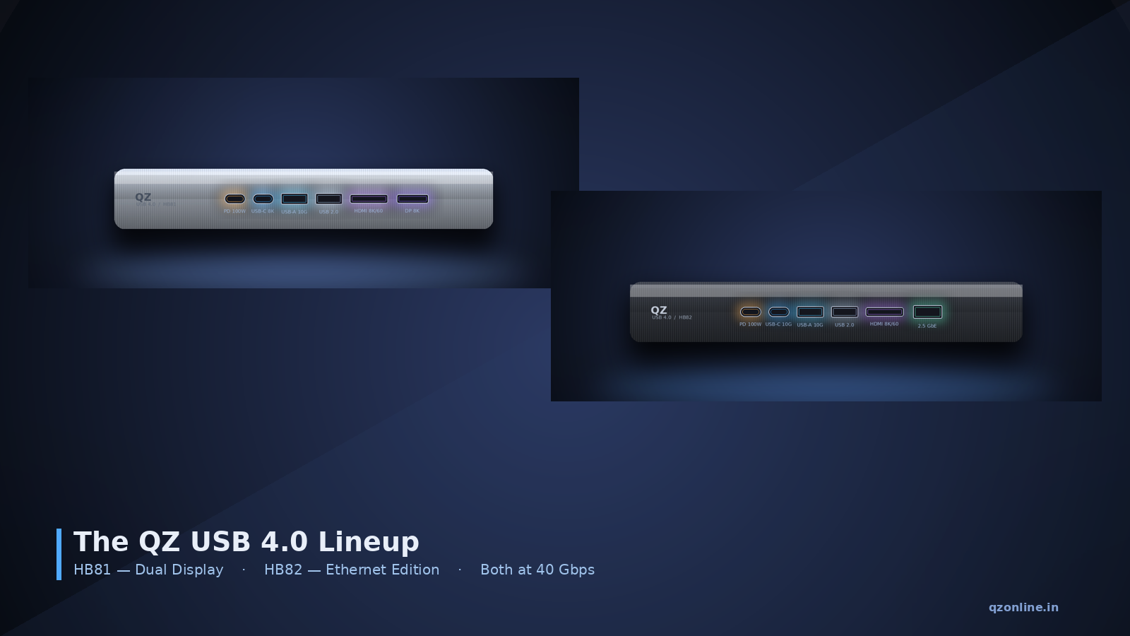 Two cables short of a workstation. The QZ USB 4.0 lineup, explained.